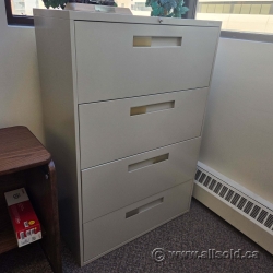 Global Grey 4 Drawer Lateral File Cabinet, Locking